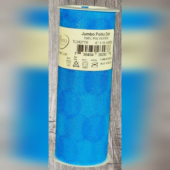 EXPO Jumbo Polkadot Tulle Rolls 6" x 10 Yards 2-pack NEW - Picture 4 of 6